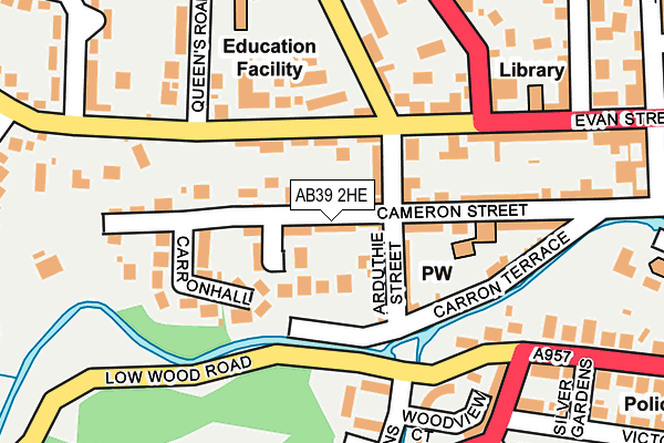 AB39 2HE map - OS OpenMap – Local (Ordnance Survey)