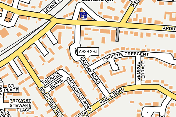 AB39 2HJ map - OS OpenMap – Local (Ordnance Survey)