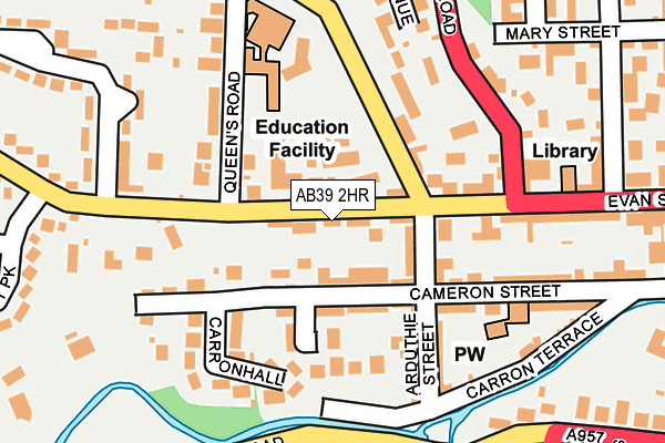 AB39 2HR map - OS OpenMap – Local (Ordnance Survey)