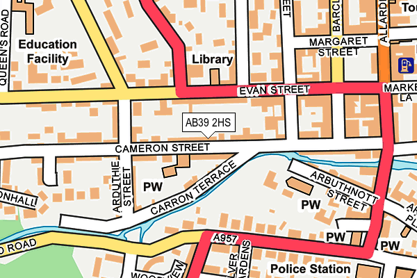AB39 2HS map - OS OpenMap – Local (Ordnance Survey)