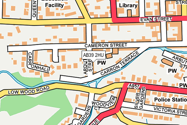 AB39 2HU map - OS OpenMap – Local (Ordnance Survey)