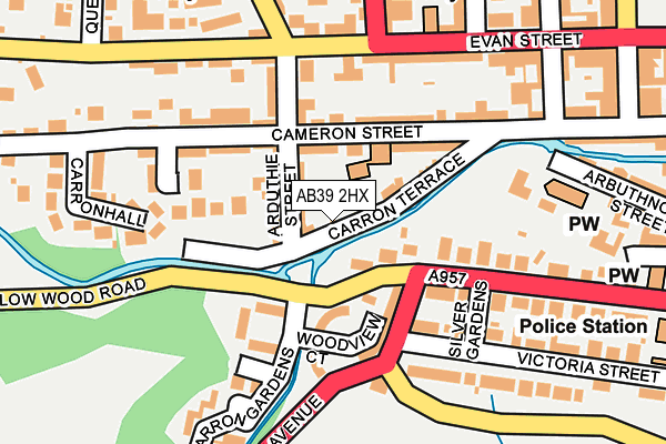 AB39 2HX map - OS OpenMap – Local (Ordnance Survey)