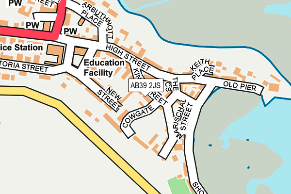 AB39 2JS map - OS OpenMap – Local (Ordnance Survey)