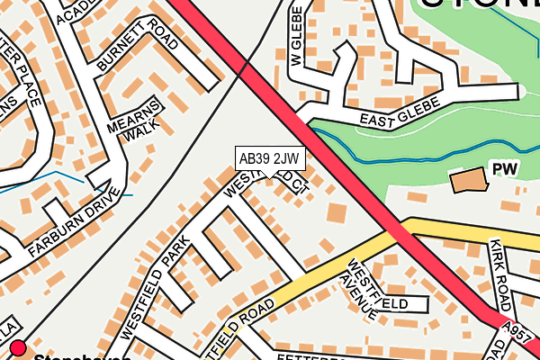 AB39 2JW map - OS OpenMap – Local (Ordnance Survey)
