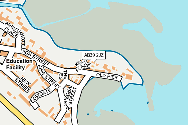 AB39 2JZ map - OS OpenMap – Local (Ordnance Survey)