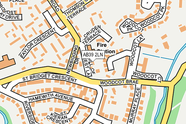 AB39 2LN map - OS OpenMap – Local (Ordnance Survey)