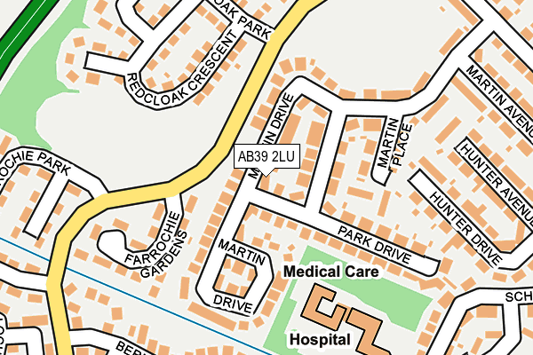 AB39 2LU map - OS OpenMap – Local (Ordnance Survey)