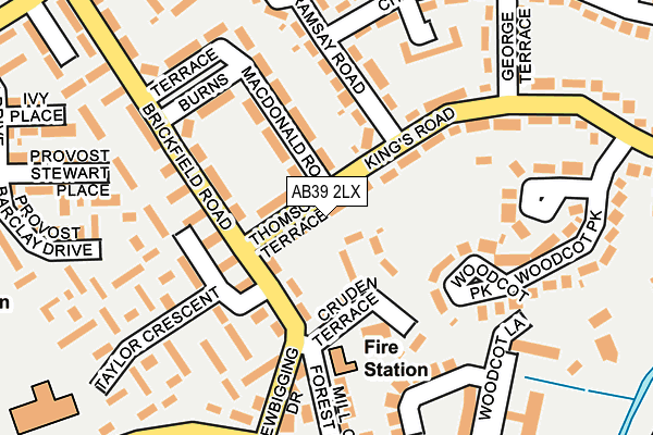 AB39 2LX map - OS OpenMap – Local (Ordnance Survey)