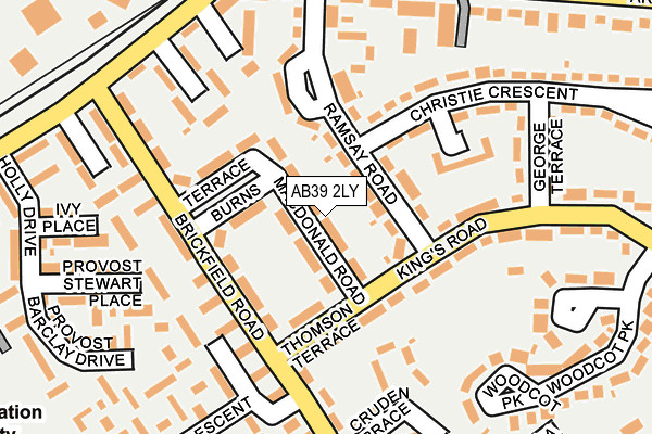 AB39 2LY map - OS OpenMap – Local (Ordnance Survey)