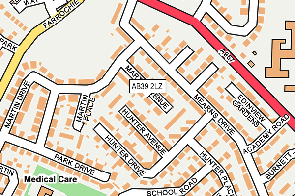 AB39 2LZ map - OS OpenMap – Local (Ordnance Survey)
