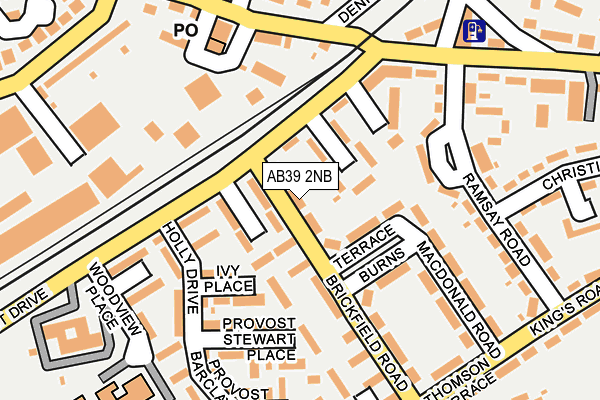 AB39 2NB map - OS OpenMap – Local (Ordnance Survey)