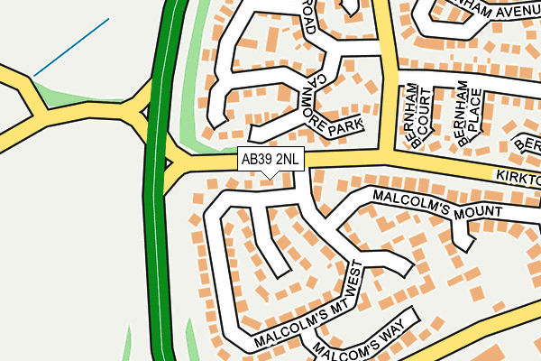 AB39 2NL map - OS OpenMap – Local (Ordnance Survey)