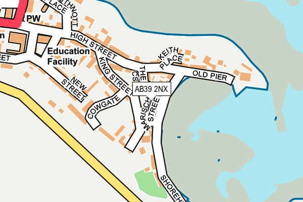 AB39 2NX map - OS OpenMap – Local (Ordnance Survey)