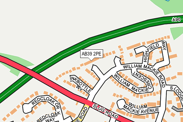 AB39 2PE map - OS OpenMap – Local (Ordnance Survey)