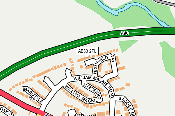 AB39 2PL map - OS OpenMap – Local (Ordnance Survey)