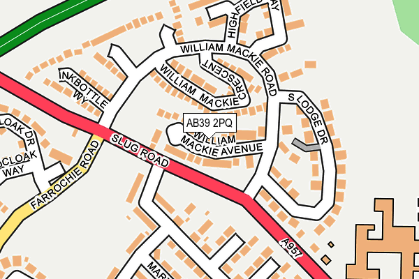AB39 2PQ map - OS OpenMap – Local (Ordnance Survey)
