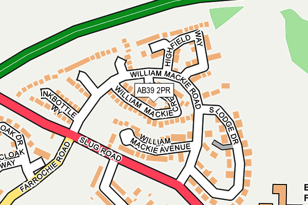 AB39 2PR map - OS OpenMap – Local (Ordnance Survey)