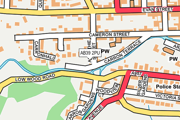 AB39 2PU map - OS OpenMap – Local (Ordnance Survey)