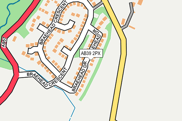 AB39 2PX map - OS OpenMap – Local (Ordnance Survey)