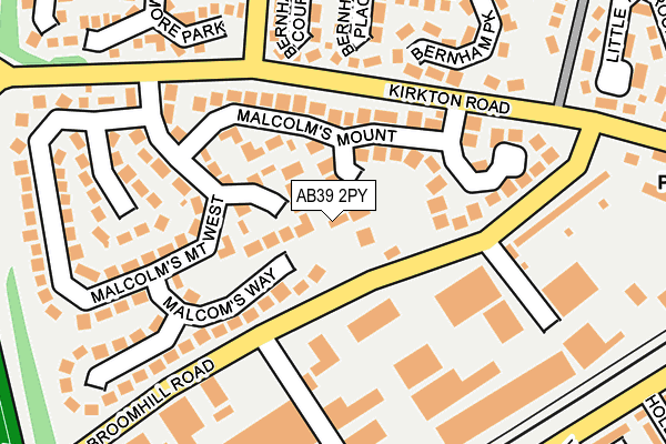 AB39 2PY map - OS OpenMap – Local (Ordnance Survey)