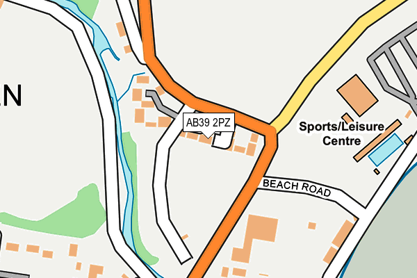 AB39 2PZ map - OS OpenMap – Local (Ordnance Survey)