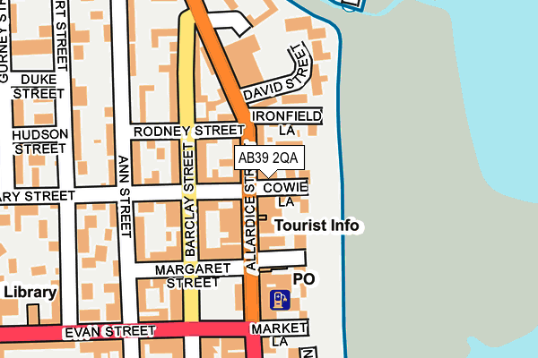 AB39 2QA map - OS OpenMap – Local (Ordnance Survey)
