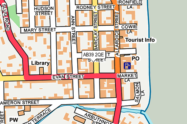 AB39 2QE map - OS OpenMap – Local (Ordnance Survey)