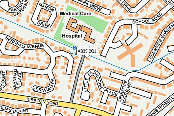 AB39 2QJ map - OS OpenMap – Local (Ordnance Survey)