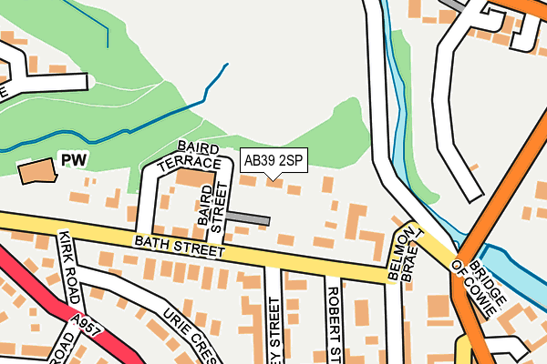 AB39 2SP map - OS OpenMap – Local (Ordnance Survey)