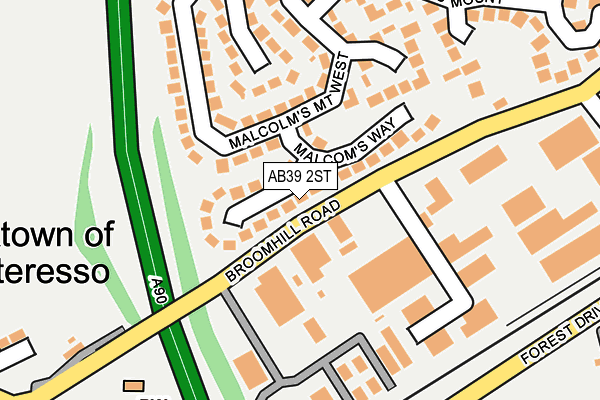 AB39 2ST map - OS OpenMap – Local (Ordnance Survey)