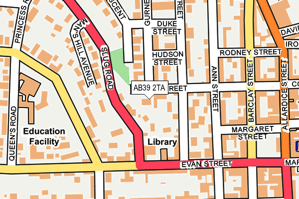 AB39 2TA map - OS OpenMap – Local (Ordnance Survey)