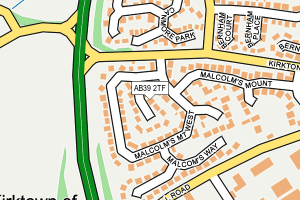 AB39 2TF map - OS OpenMap – Local (Ordnance Survey)