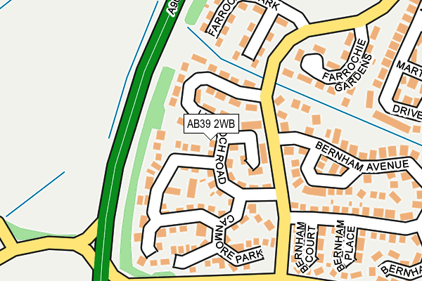 AB39 2WB map - OS OpenMap – Local (Ordnance Survey)