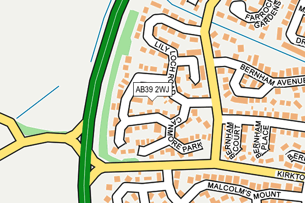 AB39 2WJ map - OS OpenMap – Local (Ordnance Survey)
