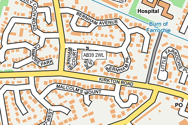 AB39 2WL map - OS OpenMap – Local (Ordnance Survey)