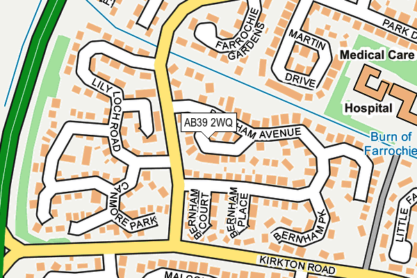 AB39 2WQ map - OS OpenMap – Local (Ordnance Survey)