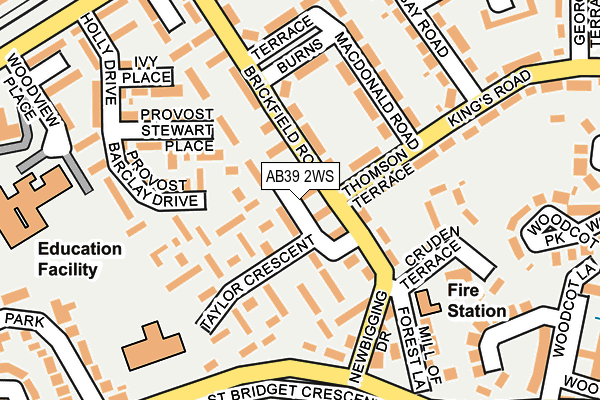 AB39 2WS map - OS OpenMap – Local (Ordnance Survey)