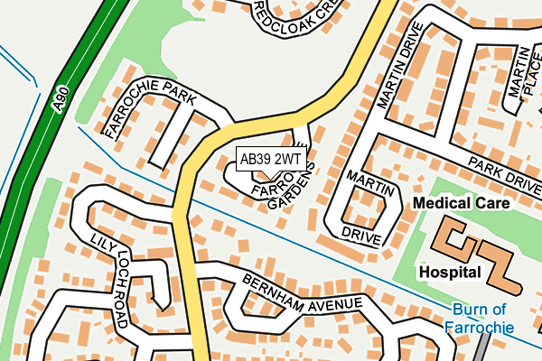 AB39 2WT map - OS OpenMap – Local (Ordnance Survey)