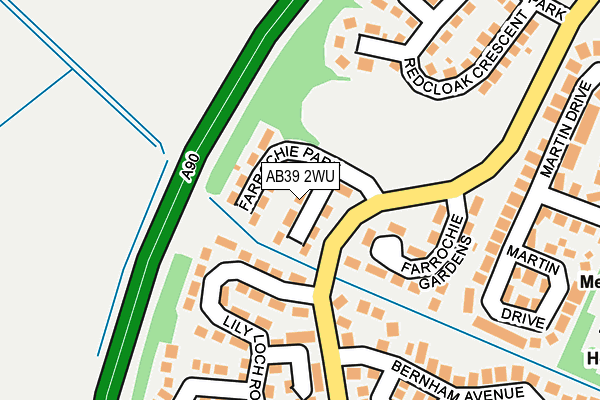 AB39 2WU map - OS OpenMap – Local (Ordnance Survey)