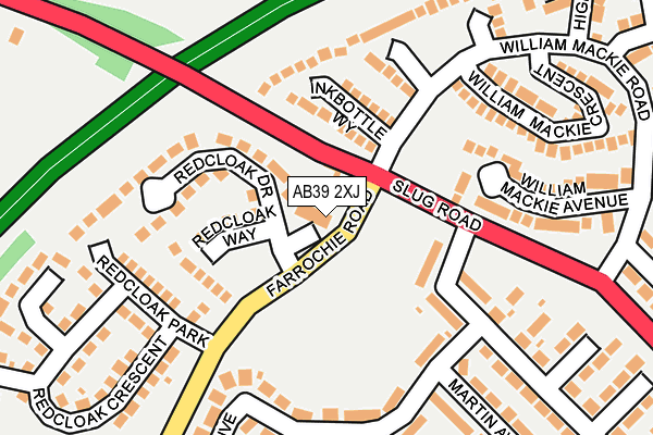 AB39 2XJ map - OS OpenMap – Local (Ordnance Survey)
