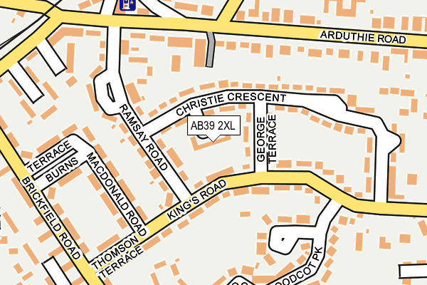 AB39 2XL map - OS OpenMap – Local (Ordnance Survey)