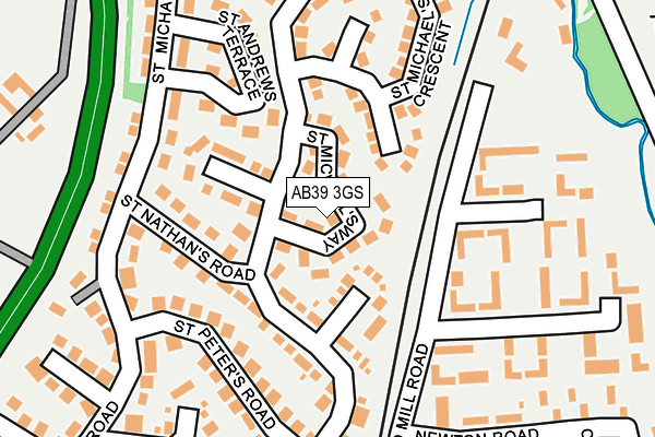 AB39 3GS map - OS OpenMap – Local (Ordnance Survey)