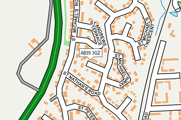 AB39 3GZ map - OS OpenMap – Local (Ordnance Survey)
