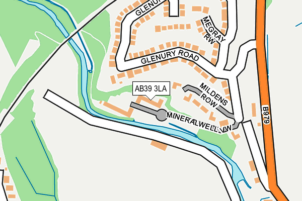 AB39 3LA map - OS OpenMap – Local (Ordnance Survey)