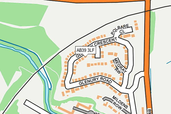 AB39 3LF map - OS OpenMap – Local (Ordnance Survey)