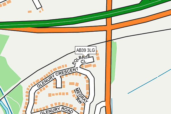 AB39 3LG map - OS OpenMap – Local (Ordnance Survey)
