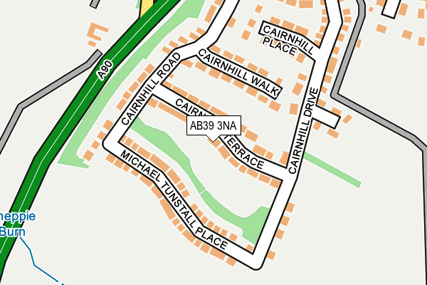 AB39 3NA map - OS OpenMap – Local (Ordnance Survey)