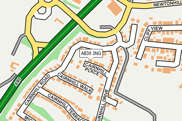 AB39 3NG map - OS OpenMap – Local (Ordnance Survey)