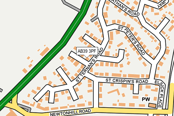 AB39 3PF map - OS OpenMap – Local (Ordnance Survey)
