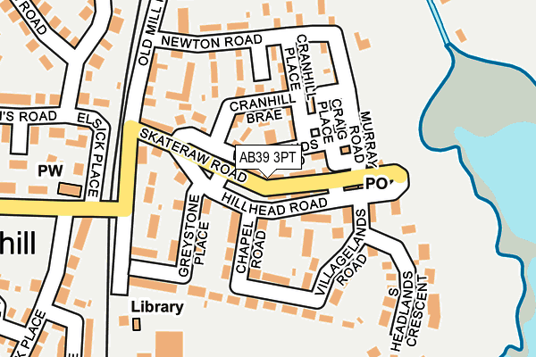 AB39 3PT map - OS OpenMap – Local (Ordnance Survey)